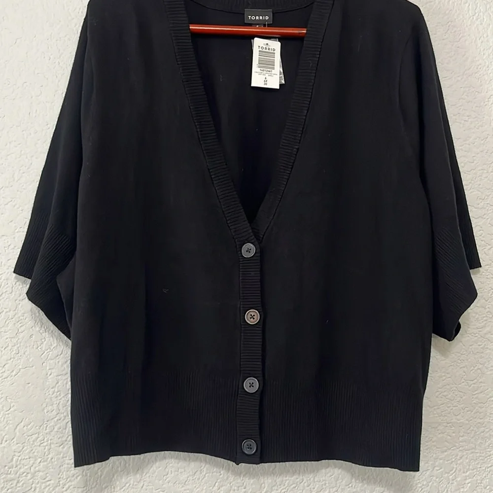 Torrid Black Shrug Crop Cardigan